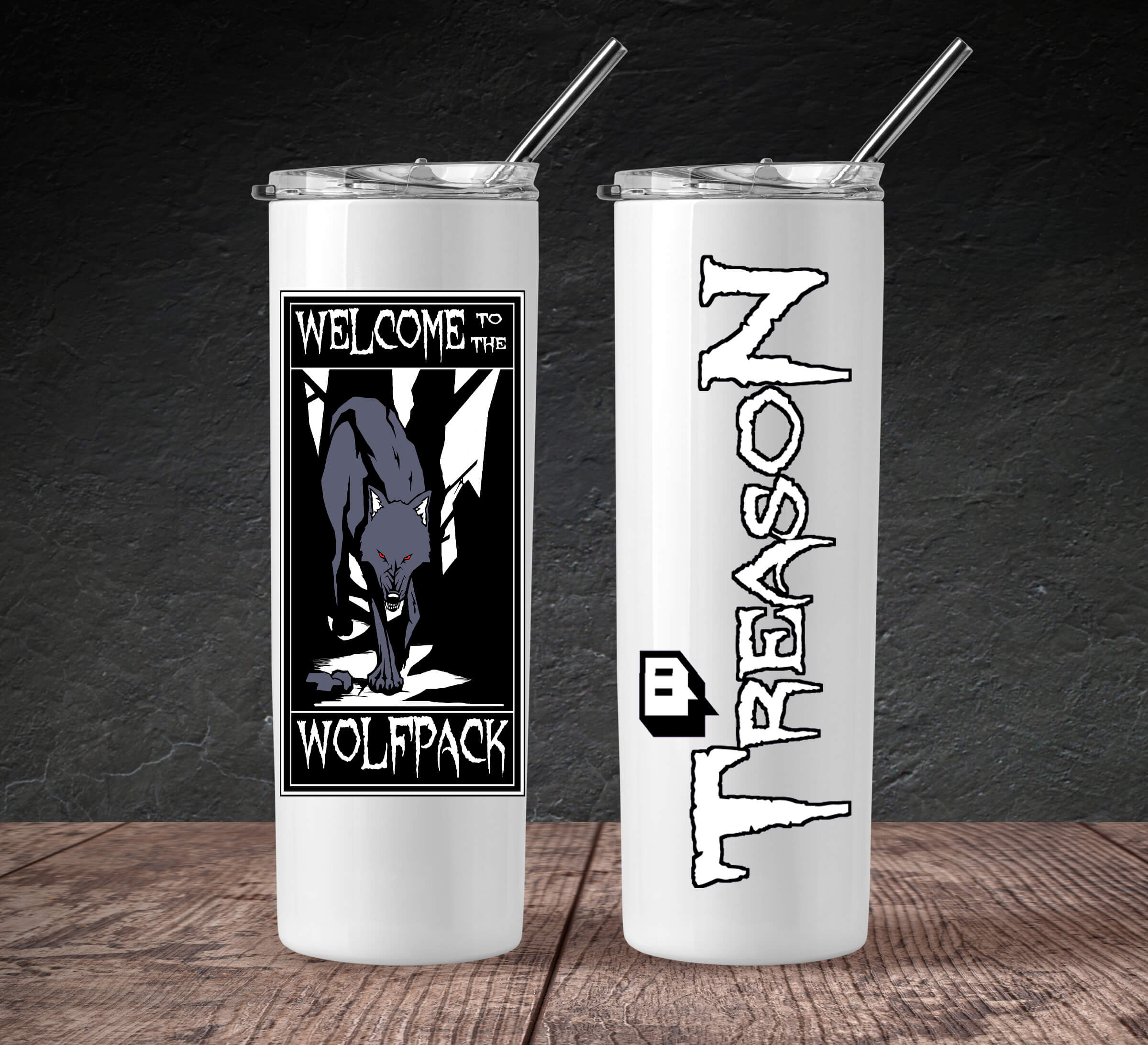 Treason Walking Wolf Skinny Tumbler